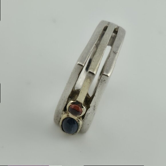 Sterling Silver Ring Mid-Century contemporary Artisan Minimalist Square Stack 8 - Picture 13 of 14